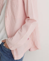 Camicia rosa in popeline di cotone biologico al 100%